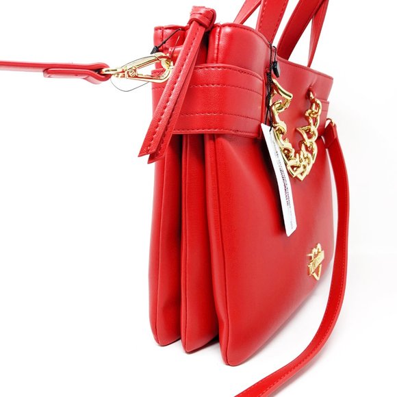 New Love Moschino Borsa Pu Rosso Red Satchel Bag - Picture 6 of 16